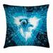 Astronaut Throw Pillow Cushion Cover Space Man Diving Into the Core Various Geometric Shapes and Triangle Space Adventures Decorative Square Accent Pillow Case 24 X 24 Inches Blue by Ambesonne