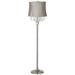 360 Lighting Modern Floor Lamp Standing 62 1/2 Tall Brushed Nickel Silver Crystals Taupe Gray Drum Shade for Living Room Bedroom Office House Home