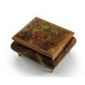 Handcrafted 18 Note Sorrento Music Box with Christmas Theme Wood Inlay of a Christmas Wreath - White Christmas