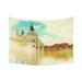 PHFZK Watercolor Wall Art Home Decor Cityscape with Venice Santa Maria in Italy Tapestry Wall Hanging 60 X 80 Inches