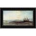 A Ship Aground 24x16 Black Ornate Wood Framed Canvas Art by Turner Joseph Mallord William
