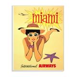 The Stupell Home Decor Collection Vintage Miami Beach Poster Wall Plaque Art 10 x 0.5 x 15