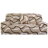 PiccoCasa Spandex Stretch Sofa Slipcover 3 Seater Floral Couch Cover Large(69 -86 ) Beige