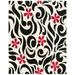 SAFAVIEH Soho Kate Abstract Wool Area Rug Ivory/Black 6 x 6 Square