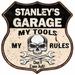 STANLEY S Garage My Tools My Rules Skull 12x12 Metal Sign 211110025109