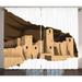 Colorado Curtains 2 Panels Set Mesa Verde National Park Historical Cliff Palace Monument Illustration Window Drapes for Living Room Bedroom 108W X 108L Inches Brown and Sand Brown by Ambesonne
