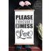 Wood Canvas Sign Wall Hanging Please Excuse the Mess Kitchen Wall Art 15x26-Inch