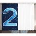 22nd Birthday Curtains 2 Panels Set Happy Age Anniversary Theme with Digital Polygon Star Illustration Window Drapes for Living Room Bedroom 108W X 63L Inches Dark and Sky Blue by Ambesonne