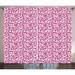 Animals Curtains 2 Panels Set Primitive Geometric Animal Figures Such as Rhino Goat Koala and Lemur Window Drapes for Living Room Bedroom 108W X 63L Inches Pink Dark Magenta White by Ambesonne