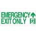 EMERGENCY EXIT ONLY ARROW up SIGN-Glow-In-The-Dark High Intensity-(Glow In the dark sign - Photoluminescent High Intensity ALUMINIUM 7x16 Rust Free )