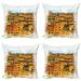 Italian Throw Pillow Cushion Case Pack of 4 Faded Historic Photo Italian Town with Old Traditional Buildings Retro Modern Accent Double-Sided Print 4 Sizes Orange White by Ambesonne
