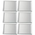 Biedermann & Sons H373SM 4 x 4 in. Decorative Beveled Square Mirror Plate - Pack of 6