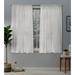 Exclusive Home Belgian Textured Linen Look Jacquard Sheer Rod Pocket Curtain Panel Pair 50 x63 Snowflake