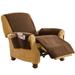 Collections Etc Fleece Recliner Furniture Protector Cover with Pockets Brown