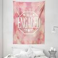 Engagement Party Decorations Tapestry Engagement Party cards with Blurry Abstract Circles Wall Hanging for Bedroom Living Room Dorm Decor 60W X 80L Inches Salmon Pink and White by Ambesonne
