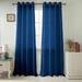 RT Designers Collection Nancy Faux Luxurious Silk Grommet Curtain Panel 54 x 63 Navy