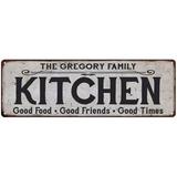THE GREGORY FAMILY KITCHEN Gift Chic Metal Sign 6x18 206180039313