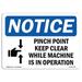 OSHA Notice Signs - Pinch Point Keep Clear While Sign With Symbol | Extremely Durable Made in the USA Signs or Heavy Duty Vinyl label | Protect Your Construction Site Warehouse & Business