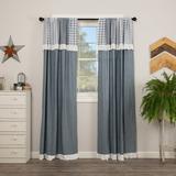 VHC Brands Sawyer Mill Blue Farmhouse Window Panel Set for Living Room or Bedroom with Attached Valance