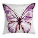 Animal Throw Pillow Cushion Cover Artistic Butterfly Design in Watercolors Wings Moth Vintage Illustration Decorative Square Accent Pillow Case 20 X 20 Inches Violet Salmon Black by Ambesonne