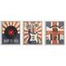 The Kids Room by Stupell Orange and Blue Rock And Roll Music Set of 3 3pc Wall Plaque Art Set 10 x 0.5 x 15