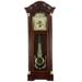 Bedford Clock Collection 33 Antique Cherry Oak Finish Chiming Wall Clock with Roman Numerals