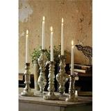 Kalalou NBAN1005 13 in. Glass Taper Candle Holder Silver