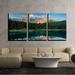 wall26 - 3 Piece Canvas Wall Art - Lake with Mountain Forest Landscape Lago Di Carezza - Modern Home Art Stretched and Framed Ready to Hang - 16 x24 x3 Panels