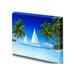 wall26 - Canvas Prints Wall Art - White Sail Boats and Palm Trees in a Tropical Beach | Modern Wall Decor/Home Decoration Stretched Gallery Canvas Wrap Giclee Print. Ready to Hang - 32 x 48&quo