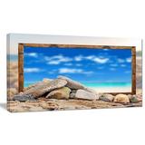 Design Art Framed Blue Sky Over Sea Graphic Art on Wrapped Canvas