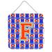 Carolines Treasures CJ1083-FDS66 Letter F Football Green Blue and Orange Wall or Door Hanging Prints 6x6 multicolor