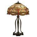 Meyda Tiffany 17500 3 Light Scarlet Dragonfly Table Lamp