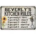 Beverly s Kitchen Rules Chic Sign Vintage Decor 8x12 Metal Sign 108120032076
