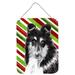 Carolines Treasures SC9798DS1216 Black and White Collie Candy Cane Christmas Wall or Door Hanging Prints 12x16