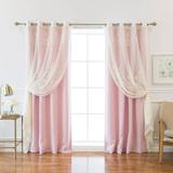 Best Home Fashion Mix and Match Solid Blackout and Sheer Agatha Damask Grommet 4 Piece Curtain Sets