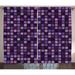 Grid Curtains 2 Panels Set Geometric Beveled Square Mosaic Tiles Pattern with Vibrant Contrast Tones of Purple Window Drapes for Living Room Bedroom 108W X 90L Inches Multicolor by Ambesonne