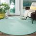 SAFAVIEH Montauk Terrence Geometric Diamond Cotton Area Rug Ivory/Aqua 4 x 4 Round