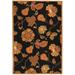SAFAVIEH Chelsea Desi Floral Wool Area Rug Black/Orange 2 9 x 4 9
