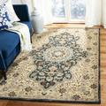 SAFAVIEH Heritage Aloysius Floral Wool Area Rug Cream/Black 8 x 10