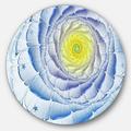 DESIGN ART Designart 'Fractal Flower Blue Yellow Digital Art' Flower Disc Metal Artwork