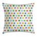 Abstract Throw Pillow Cushion Cover Big Polka Dots Colorful Circles Watercolor Paintbrush Stylized Modern Artwork Decorative Square Accent Pillow Case 16 X 16 Inches Multicolor by Ambesonne