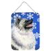 Carolines Treasures SS4626DS1216 Keeshond Winter Snowflakes Holiday Wall or Door Hanging Prints 12x16 multicolor