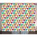 Indie Curtains 2 Panels Set Triangles Pattern with Deer Elk Portraits Geometric Colorful Funky Hipster Tile Urban Window Drapes for Living Room Bedroom 108W X 96L Inches Multicolor by Ambesonne