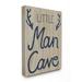 The Kids Room by Stupell Little Man Cave Navy Blue Script with Antlers Wood Grain Texture Typography Super Canvas Wall Art