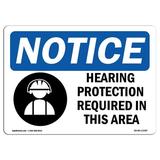 OSHA Notice Sign - Hearing Protection Required Sign With Symbol | Decal | Protect Your Business Construction Site | Made in the USA