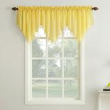 No. 918 Jillian Crushed Voile Ascot Beaded Sheer Valance 51 x24 Yellow