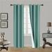 (SSS) 2-PC Teal Solid Blackout Room Darkening Panel Curtain Set Two (2) Window Treatments of 37 Wide x 84 Length Each Panel