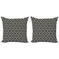 Geometric Throw Pillow Cushion Cover Pack of 2 Symmetric Pattern Big and Small Hexagon Forms Modern Style Abstract Design Zippered Double-Side Digital Print 4 Sizes Black and Beige by Ambesonne