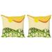 Nature Throw Pillow Cushion Cover Pack of 2 Daisy Flower Field with Chamomiles Hill Under Sun Idyllic Cartoon Zippered Double-Side Digital Print 4 Sizes Earth Yellow Lime Green by Ambesonne