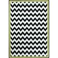 Milliken Black & White Area Rug Vibe Border Citrus Bordered Chevron 7 8 x 10 9 Rectangle